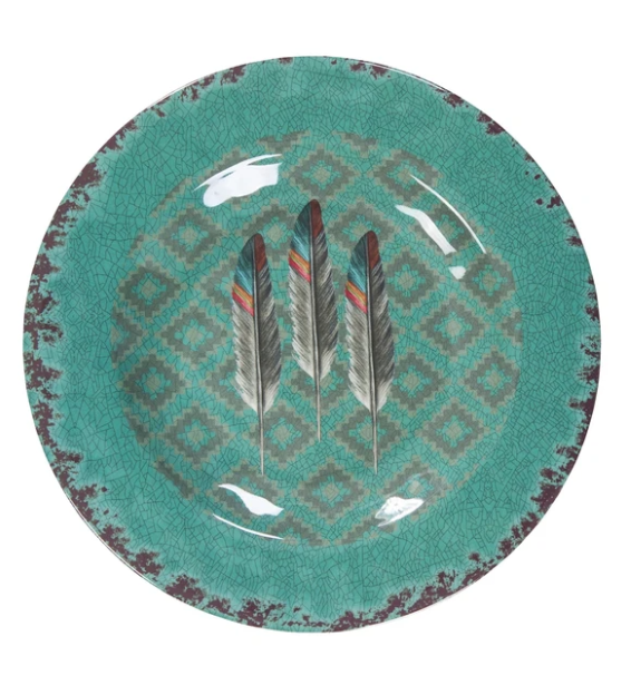 Melamine Feather Small Plate - Set of 4