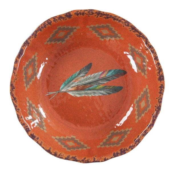 Melamine Feather Serving Bowl