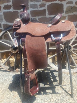 Lazy "L" Saddle - 14" Chocolate 1/3 Windmill/Roughout