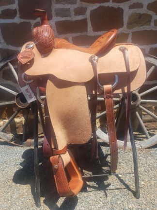 Lazy "L" Saddle - 14" Natural 1/3 Windmill/Roughout