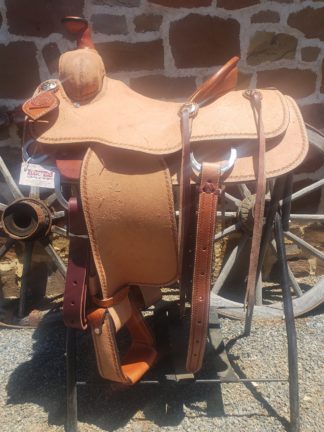 Lazy "L" Saddle - 14" Natural Roughout