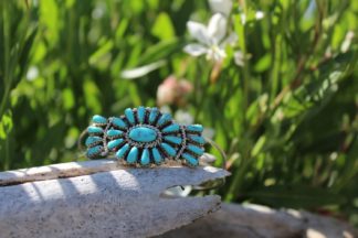 The Audrey Sterling and Turquoise Cuff Bracelet